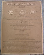Pier Park dedication plaque